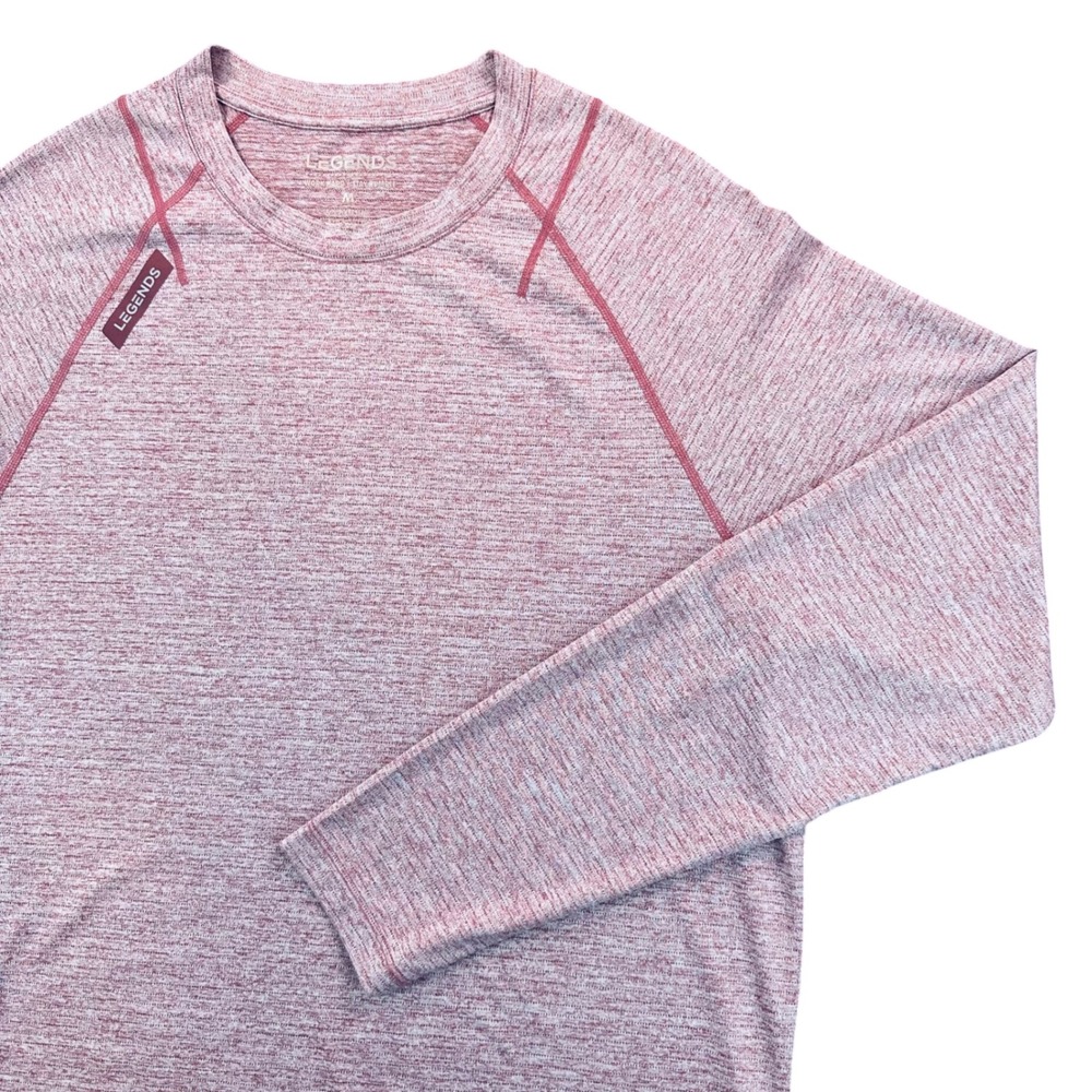 Legends Enzo Long Sleeve Shirt Men's M Heather Burgundy Pink Athletic Training